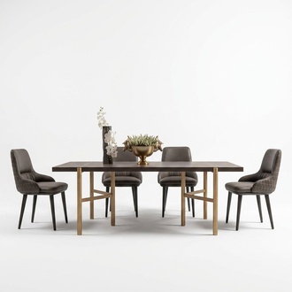 Essgruppe Essecke Esszimmer 7tlg Esstisch Stühle Braun Esszimmermöbel