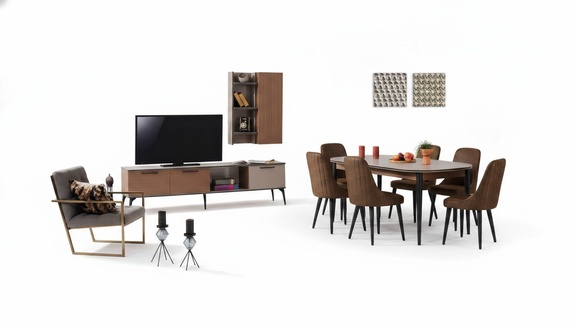 Essgruppe Esstisch Esszimmerset Stühle Vitrine RTV Garnitur Tisch Esszimmer Set