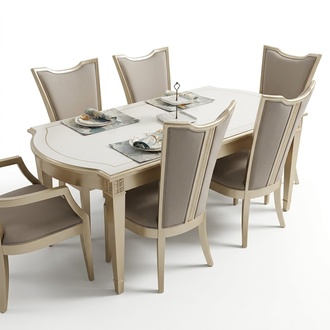 Essgruppe Moderne Stühle Tisch Tische 7tlg. Esstisch 6 x Stühle Esszimmer Set