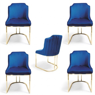 Essstuhl Zimmer Set Sitzgarnitur 4x Stühle Modern Polster Design Neu