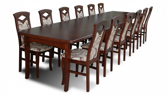 Esstisch + 12 Stühle Esszimmer Set Essgruppe Klassischer Tisch Tische Neu Z34