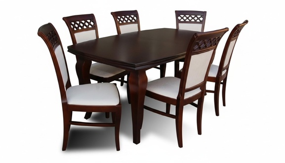Esstisch + 6 Stühle Esszimmer Set Essgruppe Klassischer Tisch Tische Neu Z33
