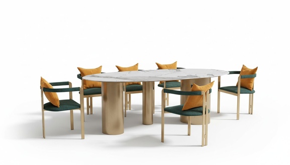Esstisch 6 Stühle Modern Design Möbel Luxus Esszimmer Tisch Stuhl Gruppe