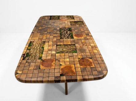 Esstisch Epoxidharz Esszimmertisch Mosaik Tisch 90 cm Holz Braun Neu