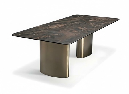 Esstisch Esszimmer Holz Esstische Stil Modern Braun Design Edelstahl