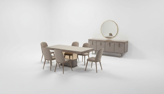 Esstisch Esszimmertisch Tisch Esszimmer Luxus Holz Beige 199 cm