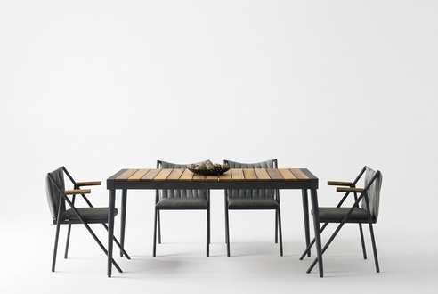 Esszimmer Essgruppe Essecke Holztisch Esstisch Stühle Set 5tlg Grau