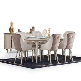 Esszimmer Garnitur Set Tisch 6x Stühle Stuhl Komplettes Neu Set Essgruppe 7tlg.