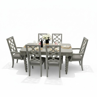 Esszimmer Garnitur Tisch Stuhl Hocker Essgarnitur Stühle Set 6tlg Antik Stil Neu