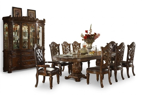 Esszimmer Komplett Garnitur Tisch Anrichte 8x Stuhl Set Vitrine Barock 10 tlg.