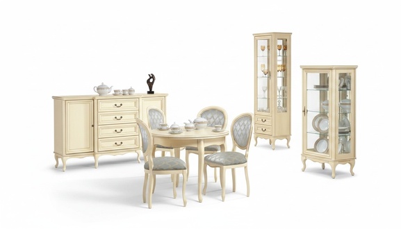 Esszimmer Set Anrichte Klassisches 2x Vitrine Stilvoller Luxuriöses Essgruppe