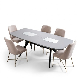 Esszimmer Set Esstisch 4x Stühle Garnitur Tisch Gruppe 5tlg. Komplett 5tlg