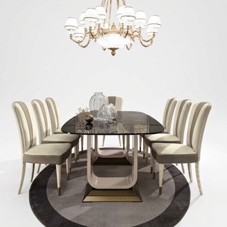 Esszimmer Set Garnitur 6xStühle Esstisch Essgruppe Vitrinen Tisch 7tlg
