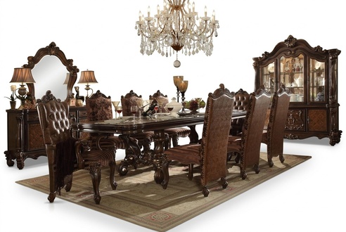 Esszimmer Set Garnitur Vitrine Tisch 8x Stuhl Kommode Spiegel Barock Neu