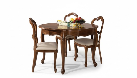 Esszimmer Set Stuhl Esstisch Garnitur rund Tische Stühle 4tlg Holztisch Echtholz