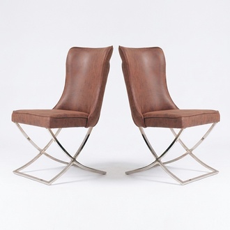 Esszimmer Stuhl Garnitur Sessel Gastro Design 2x Stühle Gruppe Polster