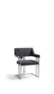 Esszimmer Stuhl Luxus Metall mit Textil Stühle Stil Modern Lehnstuhl