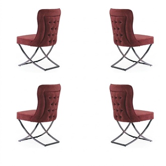 Esszimmer Stühle Garnitur Sessel Design 4x Stühle Set Gruppe Polster