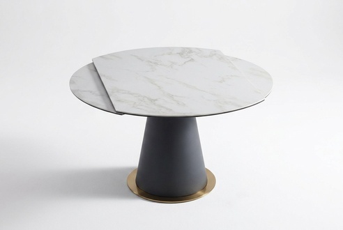 Esszimmer Tische Tisch Design Edelstahl Luxus Möbel Esstisch Marmor Imitat Neu