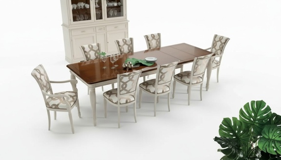 Esszimmergarnitur Tisch 8x Stühle Tischgarnitur Gruppe Set Italien Holz