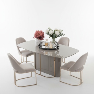 Esszimmergruppe Essgruppe Esszimmer Set Esstisch 4x Stühle Hochglanz
