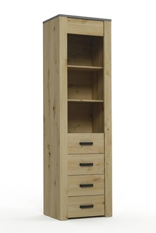 Esszimmerschrank Standvitrine Regal Vitrinen Vitrine XL-W1D Holz Modern Schrank