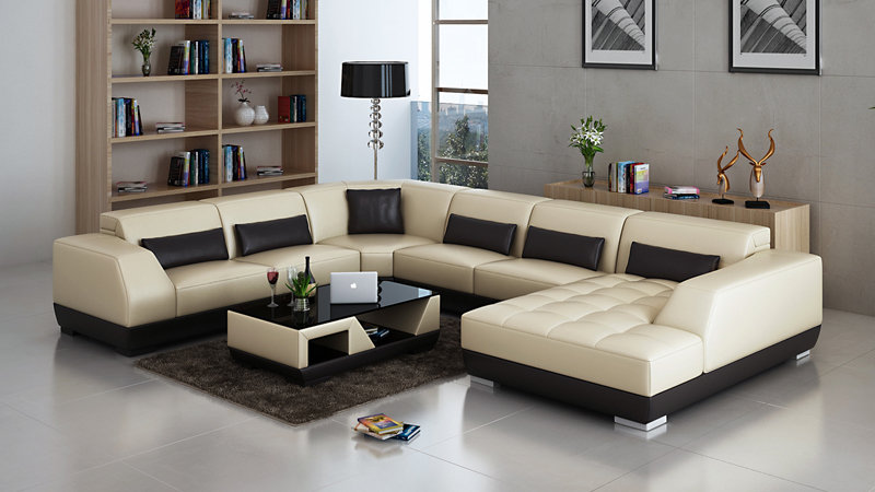 Ledersofa Couch Wohnlandschaft Ecksofa Eck Garnitur Design Modern