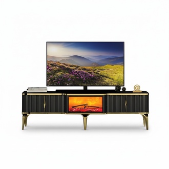 Fernsehtisch TV Lowboard Sideboard Dekokamin Wohnzimmerschrank Stilvoll