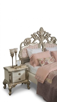 Französisches Set Konsolen Beistelltische Nachttische 2 Stück Silber