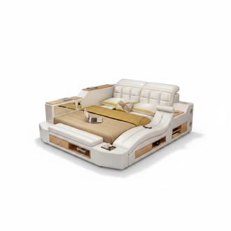 Funktion Bett Doppelbett Lederbett Betten Leder Polster Schlafzimmer Ehe