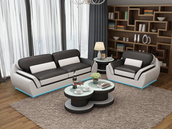 Ledersofa Couch Sofagarnitur 3+1 Sitzer Garnitur Design Modern Neu Sofa
