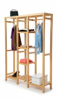 Garderobe Beige Regal Schrank Kleider Schrank Möbel Schränke Garderoben Holz