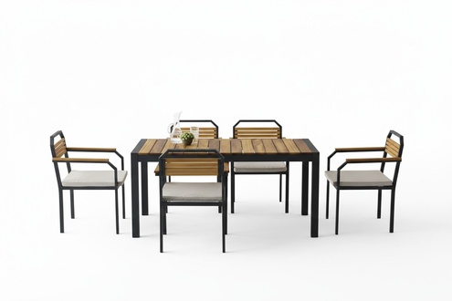 Garnitur Esszimmer Essgruppe Essecke Esstisch Stühle Set 7tlg Braun