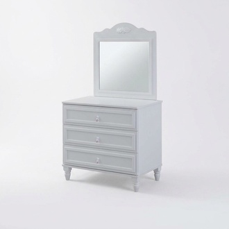 Garnitur Kommode mit Spiegel Holz Schlafzimmer Weiß Set Konsolentisch