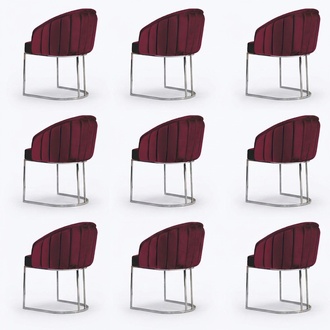 Garnitur Stühle Polster Lehn Design Holz Gruppe Neu Ess Zimmer 8 Stuhl