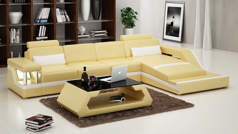 Ledersofa Couch Wohnlandschaft Ecksofa Eck Garnitur Design Modern