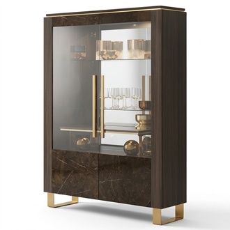 Glasschrank Vitrine Vitrinen Luxus Schrank Holz Stil Glas Regal Schränke