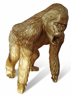 Goldene Figur Statue Gorilla Statuen Dekoration Figuren Abstrakte Skulptur