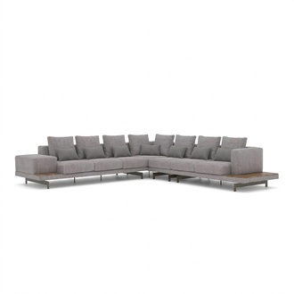 Grau Sofa Couch L-Form Designer Textil Möbel Polstersofa Wohnzimmer