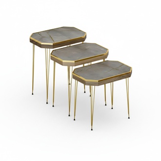Luxus Beistelltisch Kollektion – Satztisch-Sets, Etagentische & Z-Form Laptoptische (Marmor-, Holz- & Uni-Optik)