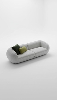 Graue Sofagarnitur Dreisitzer Sessel Garnitur Polstermöbel Luxus Design