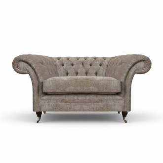 Grauer Chesterfield Einsitzer Wohnzimmer Sitzmöbel Polstersessel Möbel