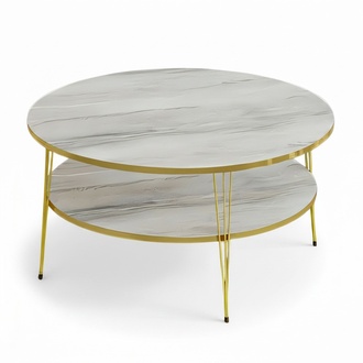 Grauer Holz-Couchtisch modern elegant für Wohnzimmer