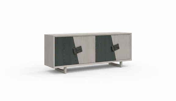 Graues Sideboard Moderne Holz Kommode Wohnzimmer Möbel Designer Neu