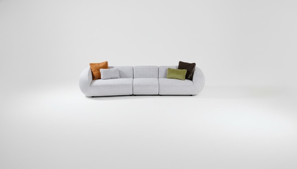 Graues Sofa Luxus Fünfsitzer Wohnzimmer Couchen Designer Polstermöbel