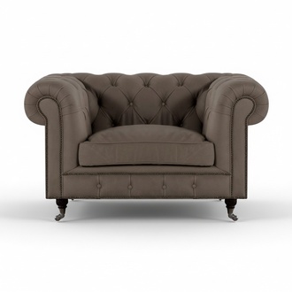 Grauner Chesterfield Polstersessel Designer Lehnsessel Moderner Einsitzer