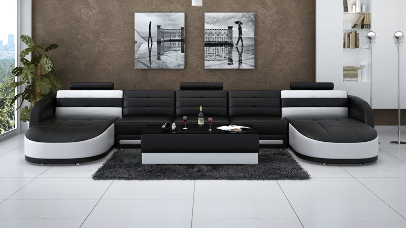Ledersofa Sofa Couch Wohnlandschaft Ecksofa Garnitur Design Modern