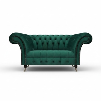 Grüne Chesterfield Polstercouch Designer Zweisitzer Edle Textil Möbel