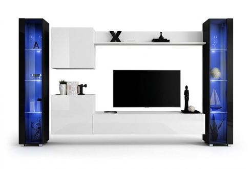 Gruppe Wohnwand Modern Wandregal Designer Wandschrank Luxus Holz Einrichtung