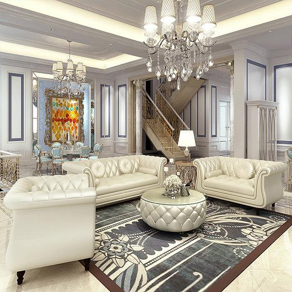 Design Chesterfield Sofagarnitur 3+2+1 Leder Sofa Couchen Sofas